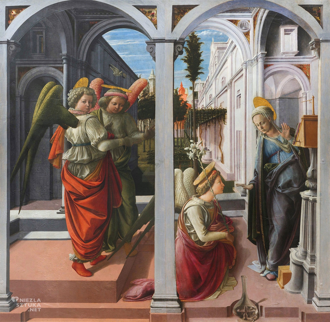 Fra Filippo Lippi, Zwiastowanie, sztuka włoska, malarstwo włoskie, renesans, Niezła Sztuka