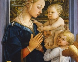 Fra Filippo Lippi, Madonna z Dzieciątkiem i dwoma aniołami, sztuka włoska, malarstwo włoskie, renesans, Niezła Sztuka