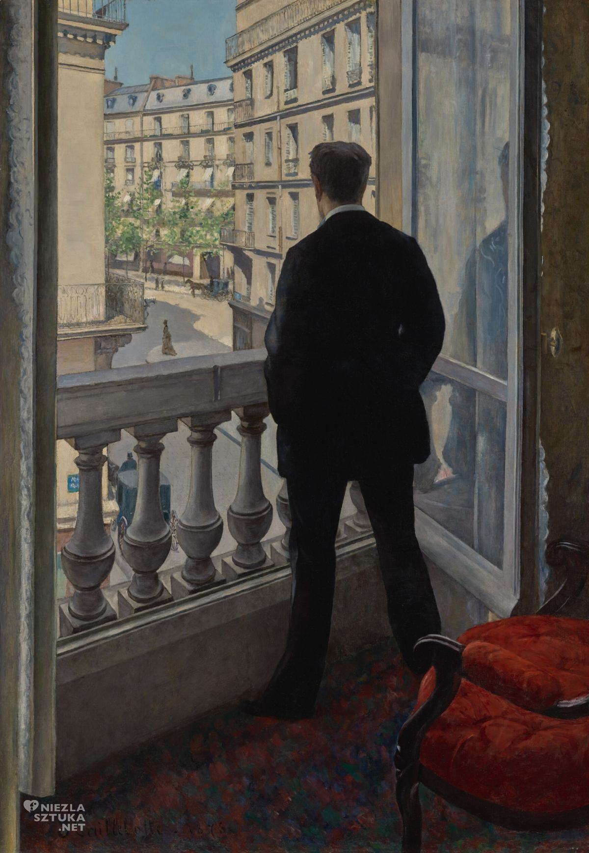 Gustave Caillebotte, Młody mężczyzna przy oknie, Getty Museum, Los Angeles, niezła sztuka