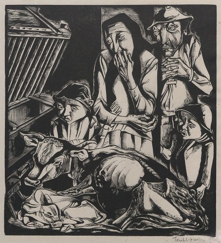 Tadeusz Kulisiewicz, Ostatnia krowa, drzeworyt, Niezła Sztuka