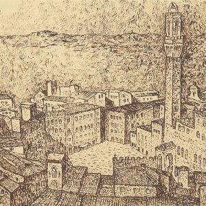 Tadeusz Kulisiewicz, Piazza del Campo w Sienie, Włochy, sztuka polska, niezła sztuka