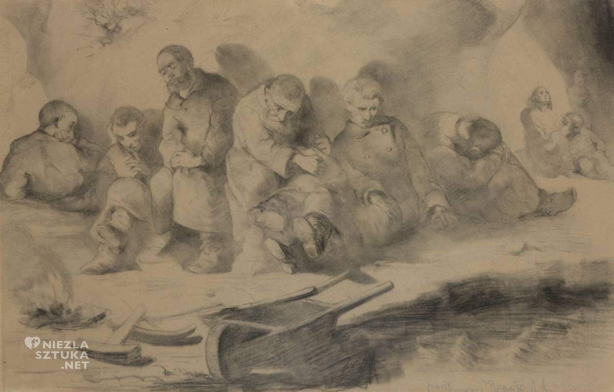Jacek Malczewski, Niedziela w kopalni, studium do obrazu, Niezła Sztuka