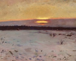 Józef Chełmoński, Zachód słońca zimą, zima, zima w sztuce, Niezła Sztuka