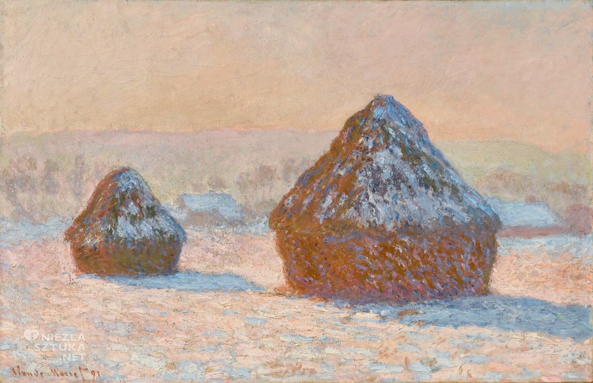 Claude Monet, Stogi siana. Efekt śnieżnego poranka, Getty Museum, kolekcja sztuki, kolekcjoner, niezła sztuka