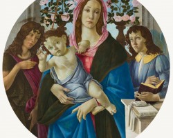 Sandro Botticelli, Madonna z Dzieciątkiem, św. Janem i Aniołem, sztuka włoska, renesans, Niezła Sztuka