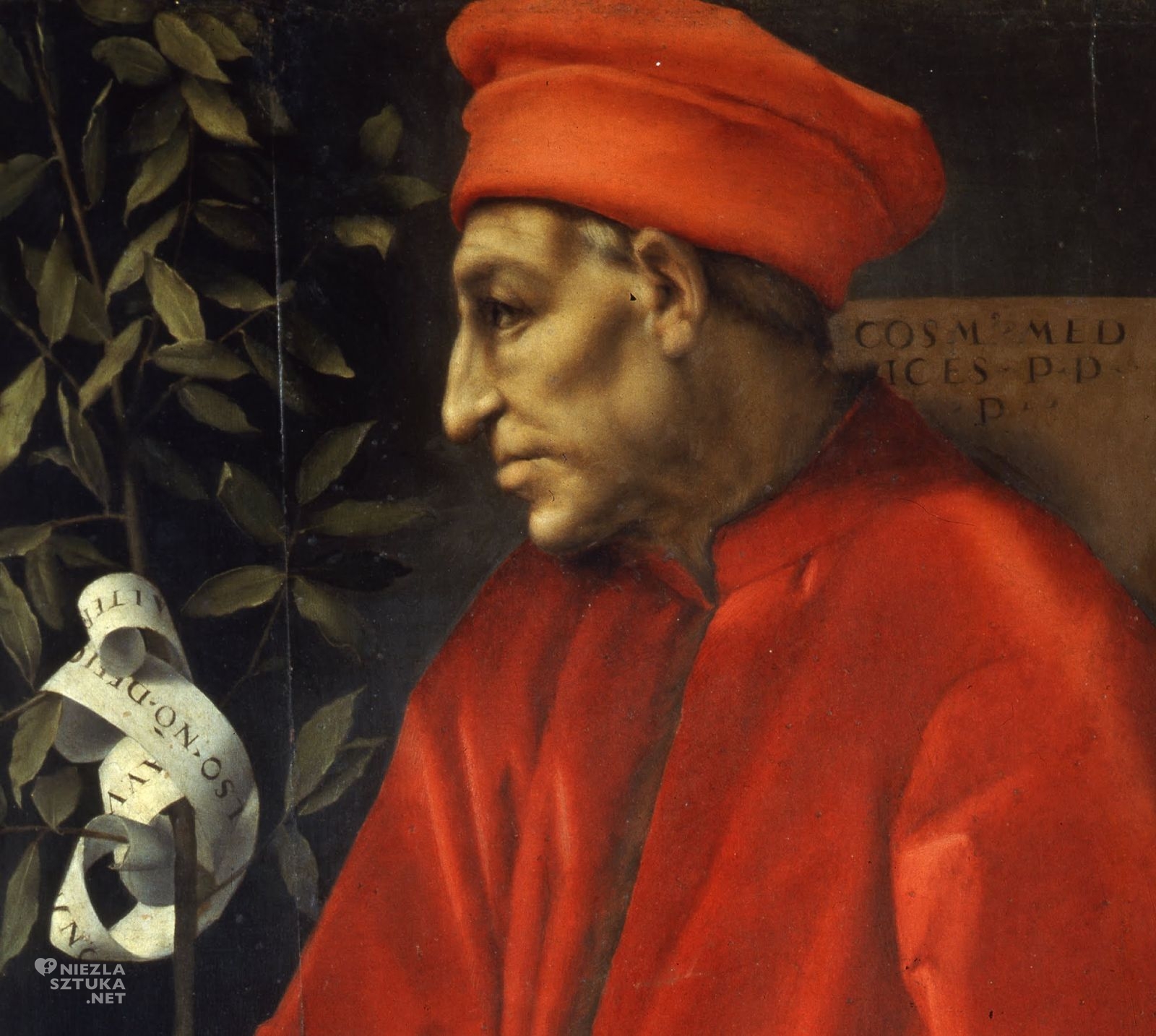 Jacopo Pontormo, portret Kosmy Medyceusza Starszego, sztuka włoska, malarstwo włoskie, sztuka florencka, manieryzm, Niezła sztuka