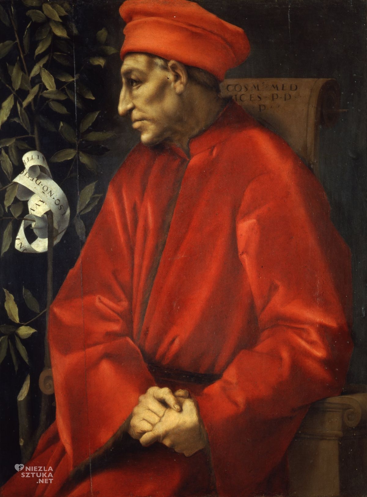 Jacopo Pontormo, portret Kosmy Medyceusza Starszego, sztuka włoska, malarstwo włoskie, sztuka florencka, manieryzm, Niezła sztuka