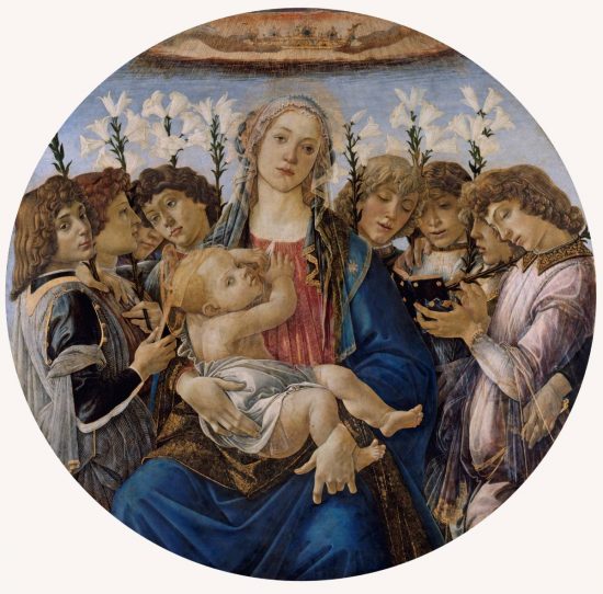 Sandro Botticelli, Madonna z dzieciątkiem i śpiewającymi aniołami, Tondo Raczyński, Niezła Sztuka