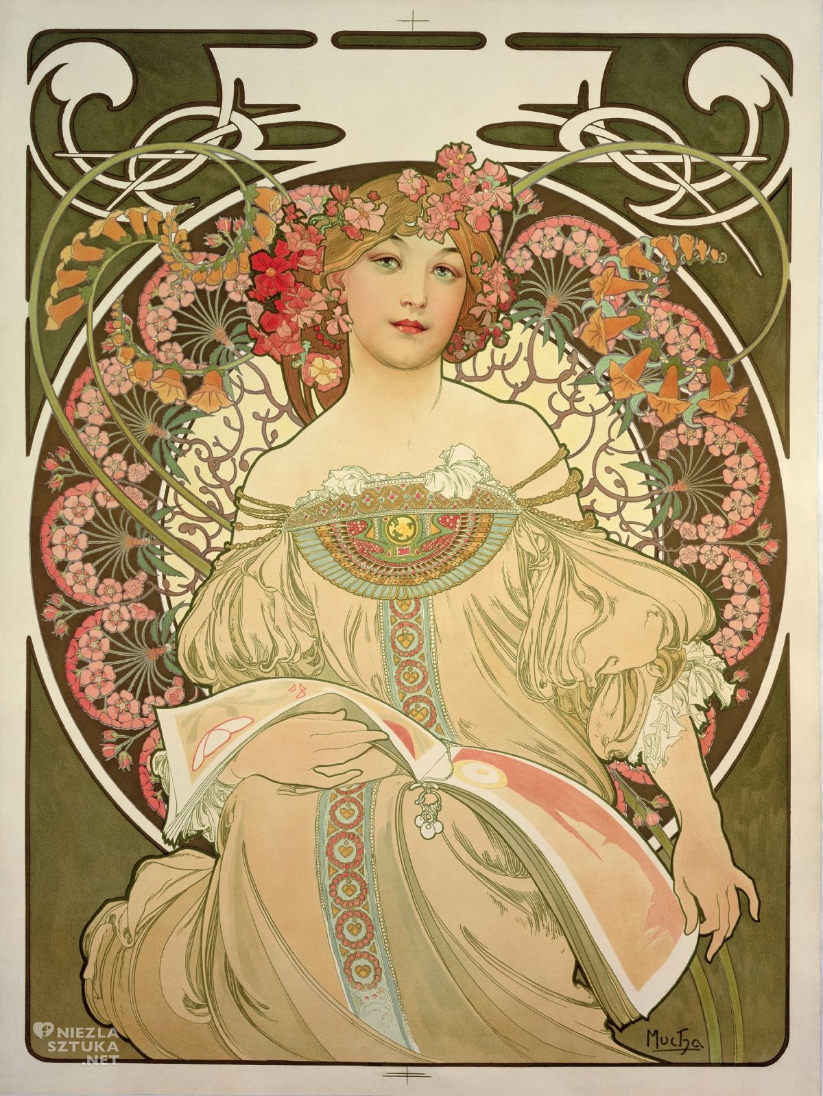 Alfons Mucha, Rêverie, plakat, sztuka czeska, Niezła Sztuka