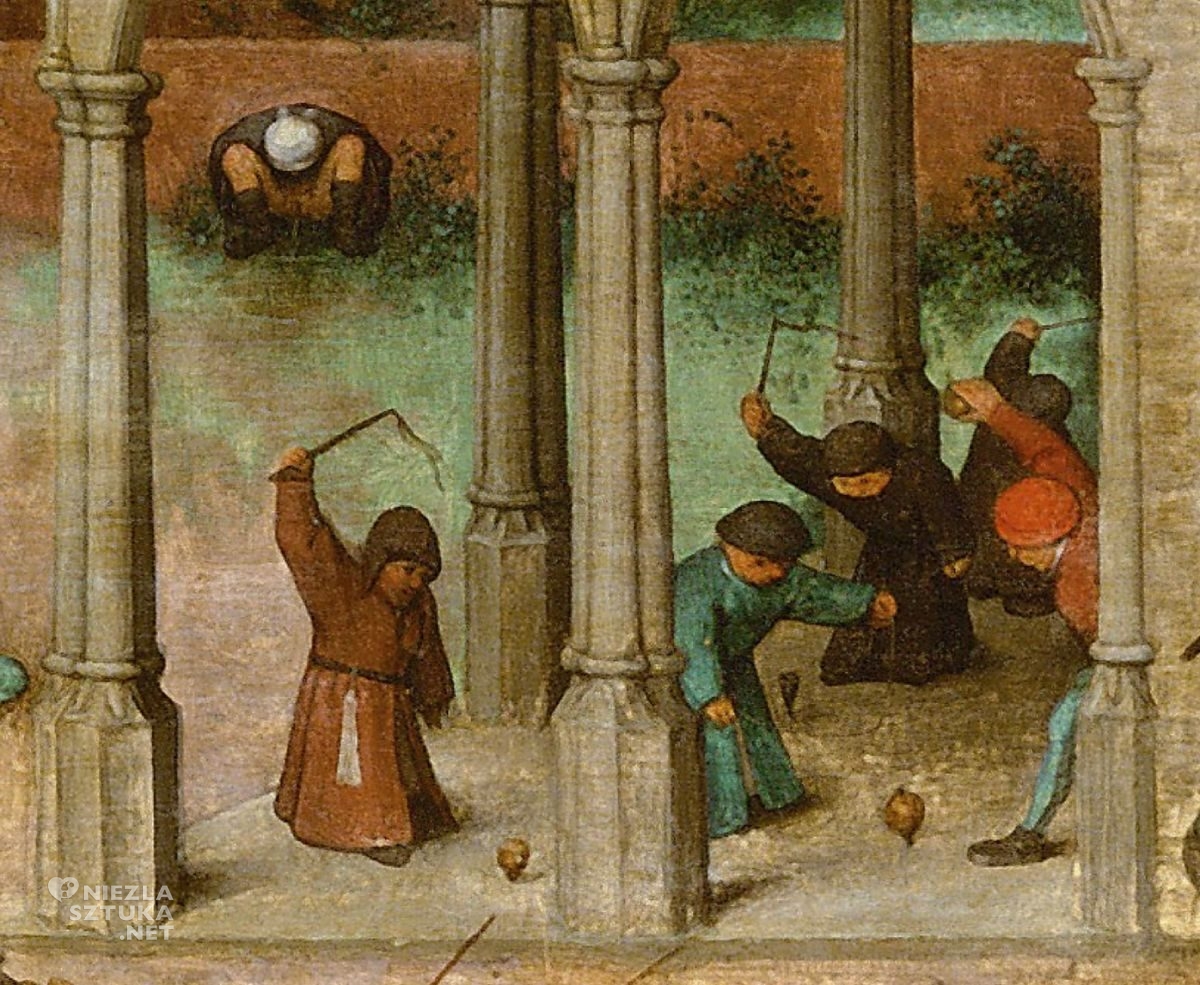 Pieter Bruegel starszy, Pieter Bruegel, Zabawy dziecięce, malarstwo niderlandzkie, detal, Niezła Sztuka