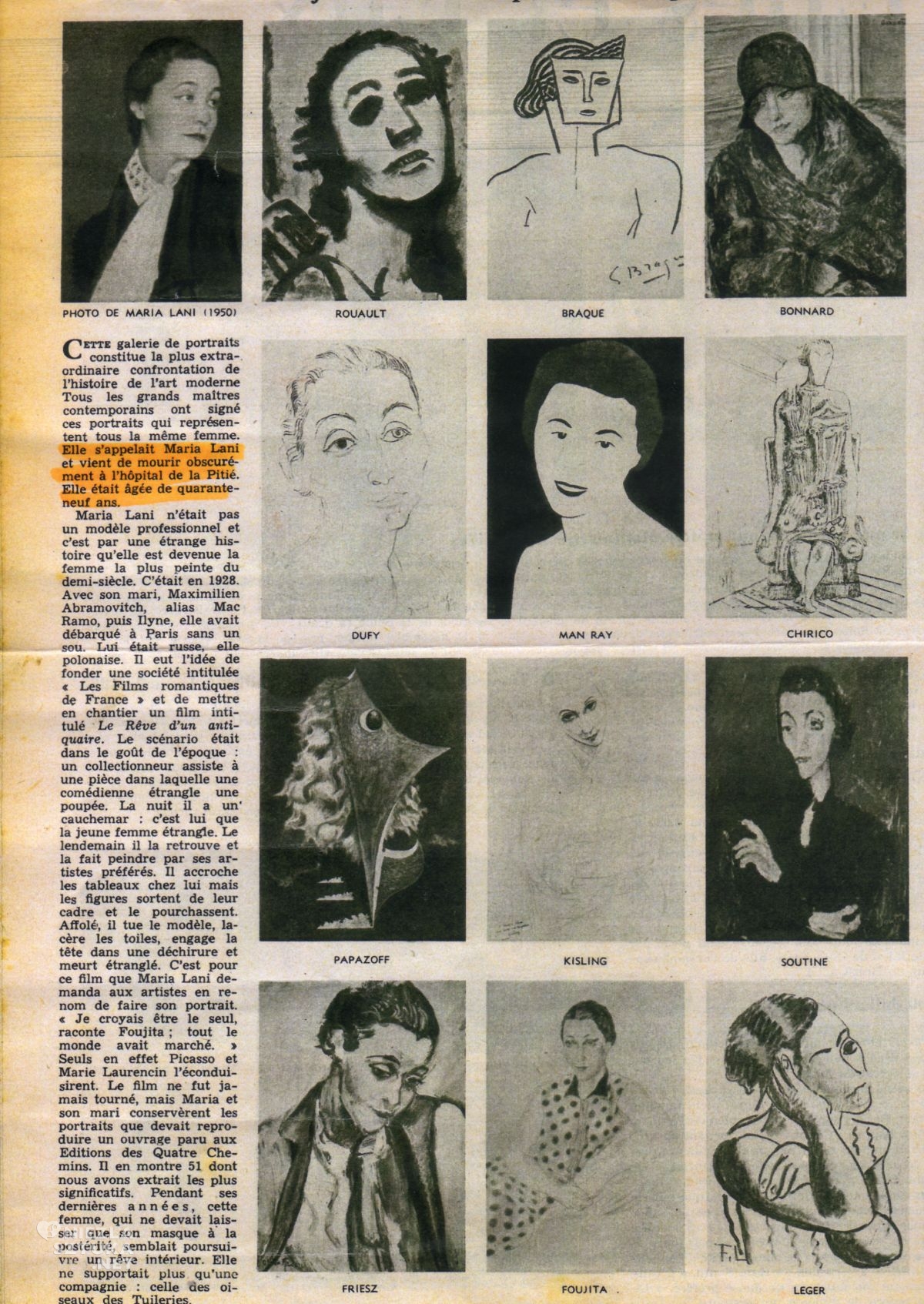 Maria Lani, Jean Cocteau, portrety, Niezła Sztuka