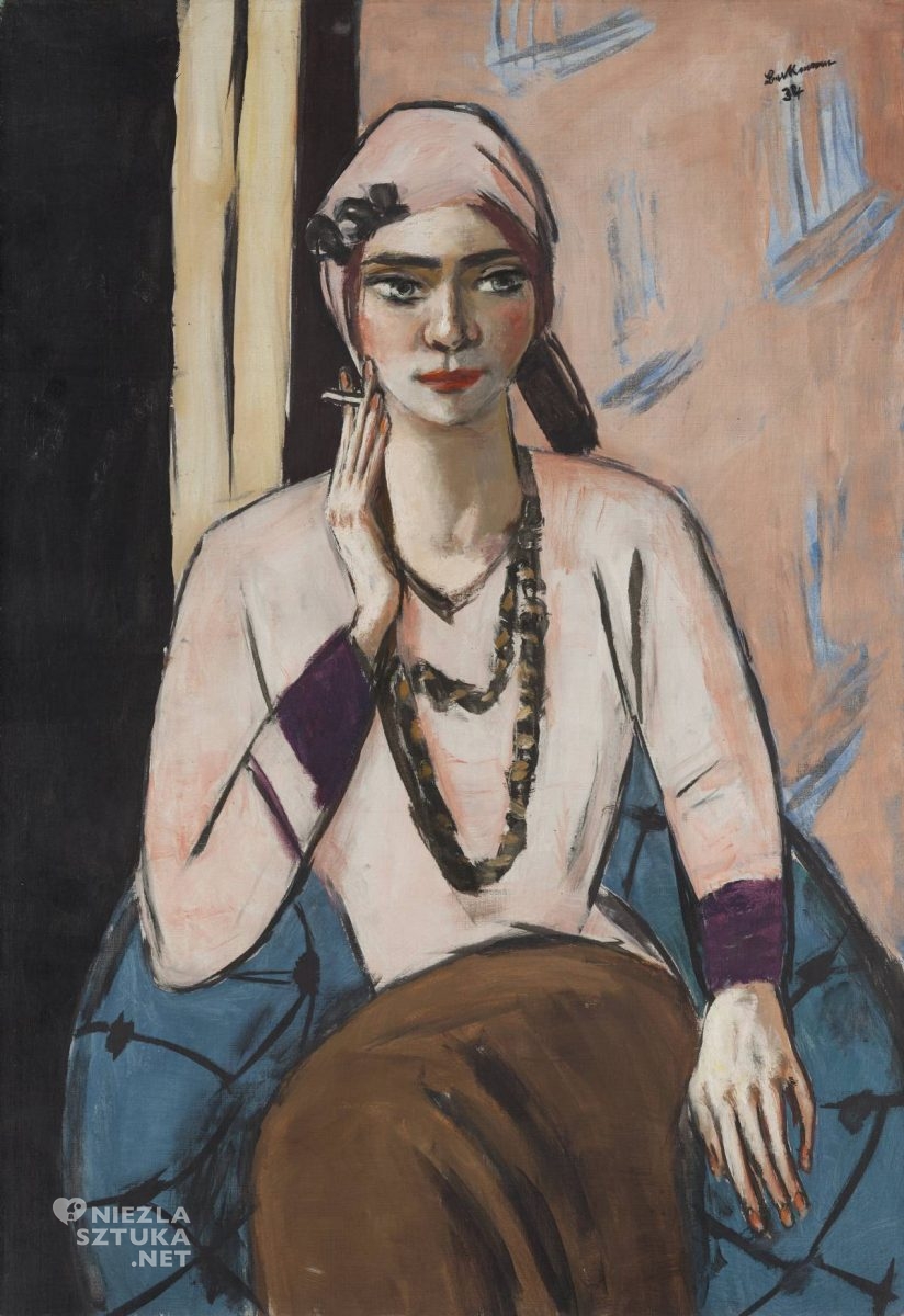Max Beckmann, Quappi w różowym sweterku, sztuka niemiecka, ekspresjonizm, Niezła Sztuka