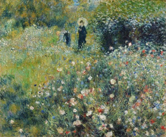 Auguste Renoir, Kobieta z parasolką w ogrodzie, impresjonizm, sztuka francuska, Niezła Sztuka