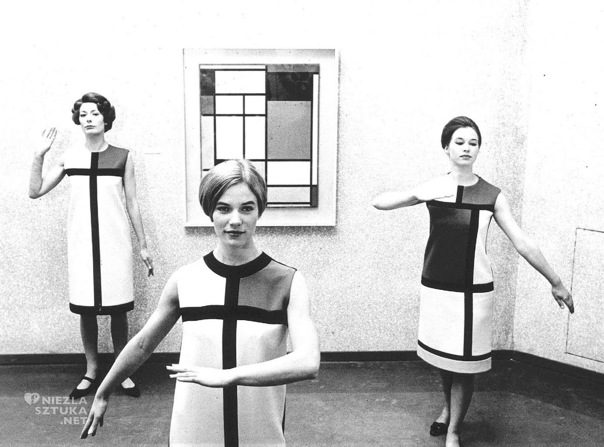 Yves Saint Laurent, Piet Mondrian, Mondrian dresses, neoplastycyzm, abstrakcjonizm, moda, de Stijl, Niezła Sztuka