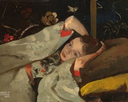 George Hendrik Breitner, Dziewczyna w białym kimonie, Rijksmuseum, sztuka niderlandzka, Niezła Sztuka