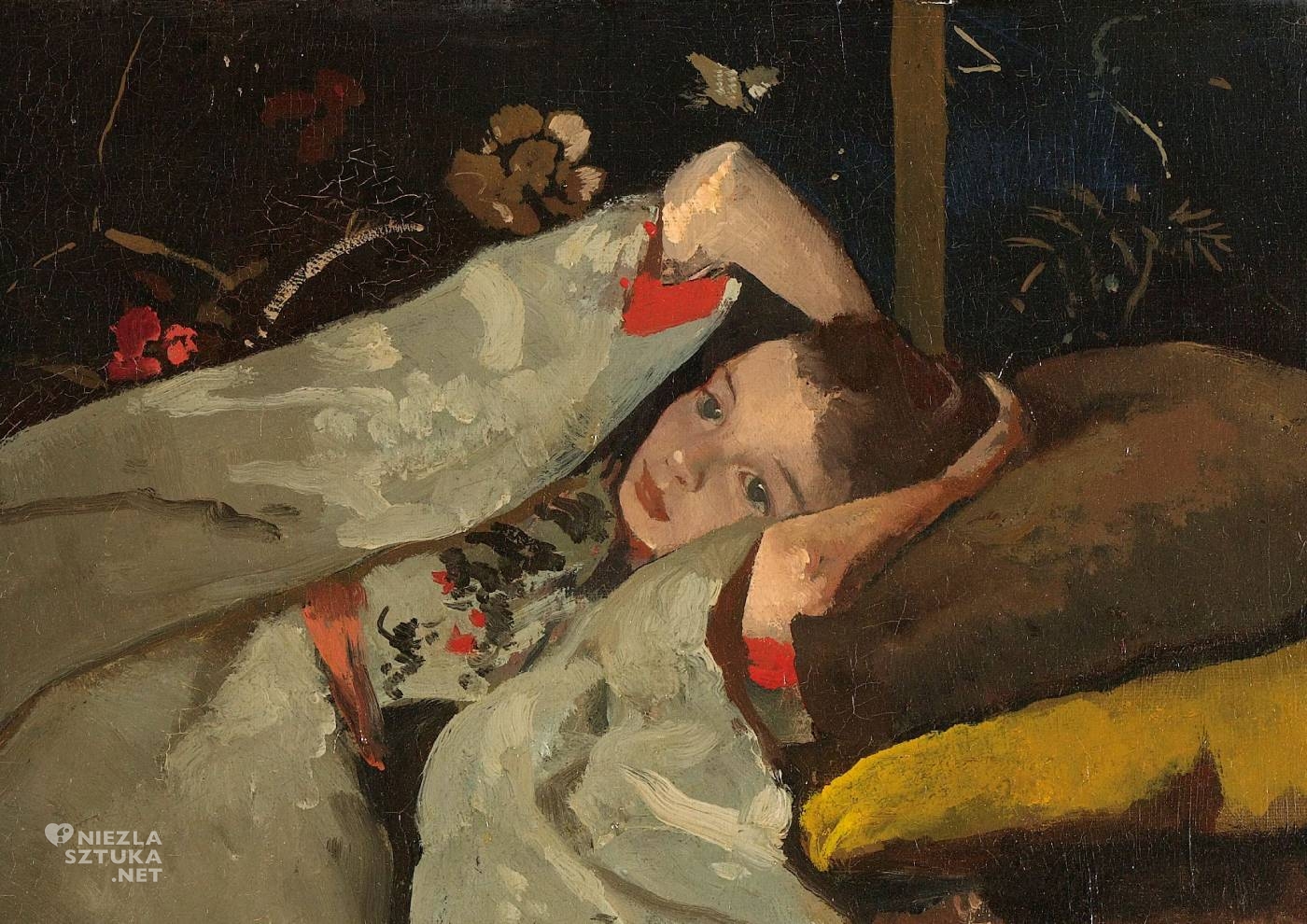 George Hendrik Breitner, Dziewczyna w białym kimonie, Rijksmuseum, sztuka niderlandzka, Niezła Sztuka