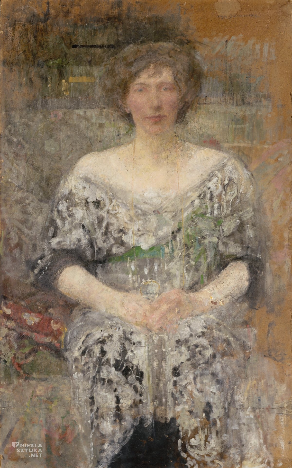 Olga Boznańska, Portret Madame D, Portret Kobiety, kobiety w sztuce, polska artystka, malarka, sztuka polska, niezła sztuka