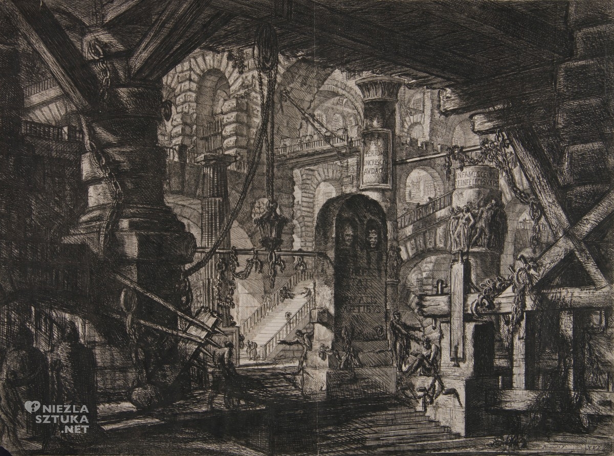 Giovanni Battista Piranesi, Carceri d`invenzione, Tablica XVI, Więzienia wyobraźni, niezła sztuka