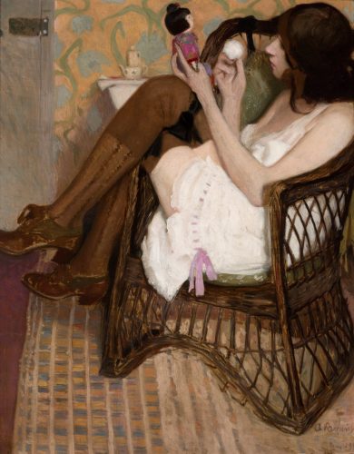 Alfons Karpiński, Jane z japońską laleczką, detal, japonizmy, sztuka polska, Niezła Sztuka