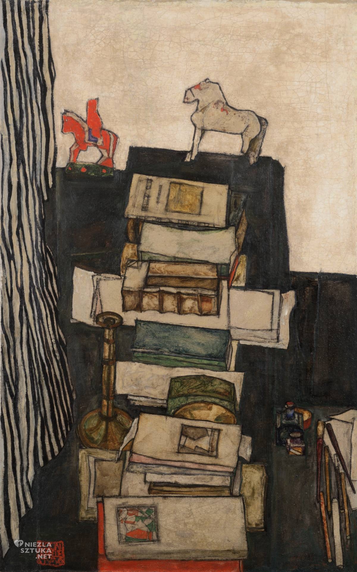 Egon Schiele, Martwa natura z książkami, sztuka austriacka, Niezła Sztuka
