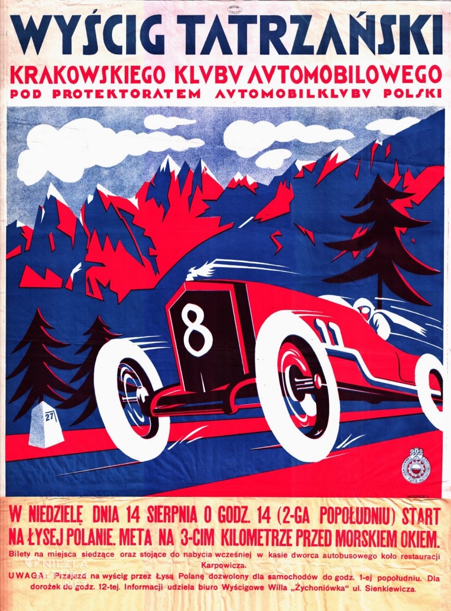 Antoni Wasilewski, Wyścig Tatrzański Krakowskiego Klubu Automobilowego pod protektoratem Automobilkubu Polski, plakat, niezła sztuka
