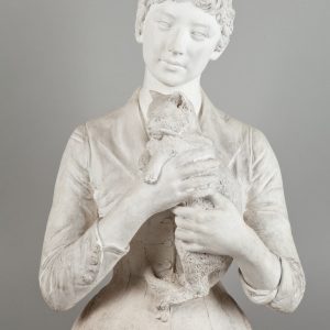 Antonina Rożniatowska, Panienka z kotkiem, rzeźba, sztuka polska, kobiety w sztuce, Niezła Sztuka