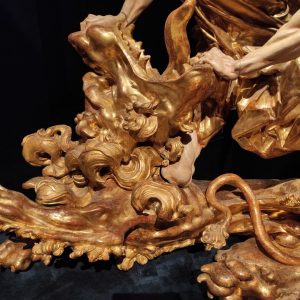 Johann Georg Pinsel, Samson rozdzierający paszczę lwu, z ołtarza głównego kościoła w Hodowicy, rzeźba, Ekspresja. Lwowska rzeźba rokokowa, niezła sztuka