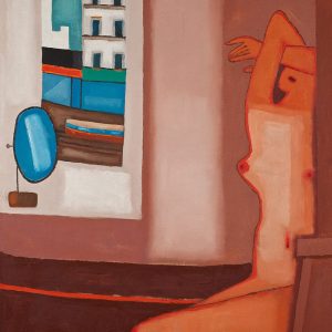 Jerzy Nowosielski, Akt z oknem, malarstwo polskie, sztuka polska, miasto, pejzaż miejski, kobieta w sztuce, niezła sztuka