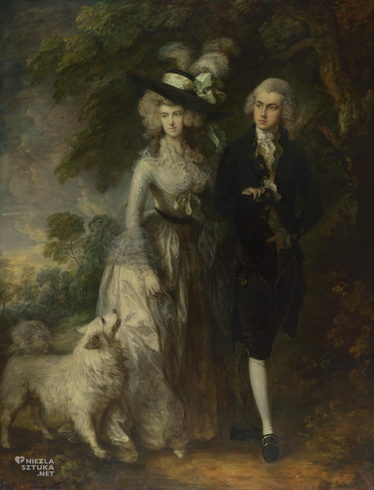 Thomas Gainsborough, Poranny spacer, William Hallett z żoną Elizabeth, rokoko, portret, niezła sztuka