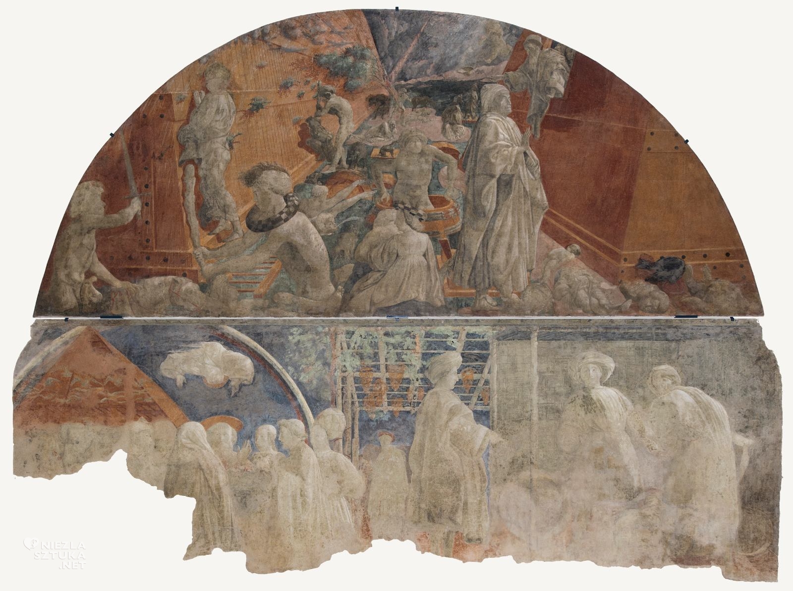 Paolo Uccello, Potop, ofiara i pijaństwo Noego, Santa Maria Novella, Florencja, sztuka włoska, Niezła Sztuka