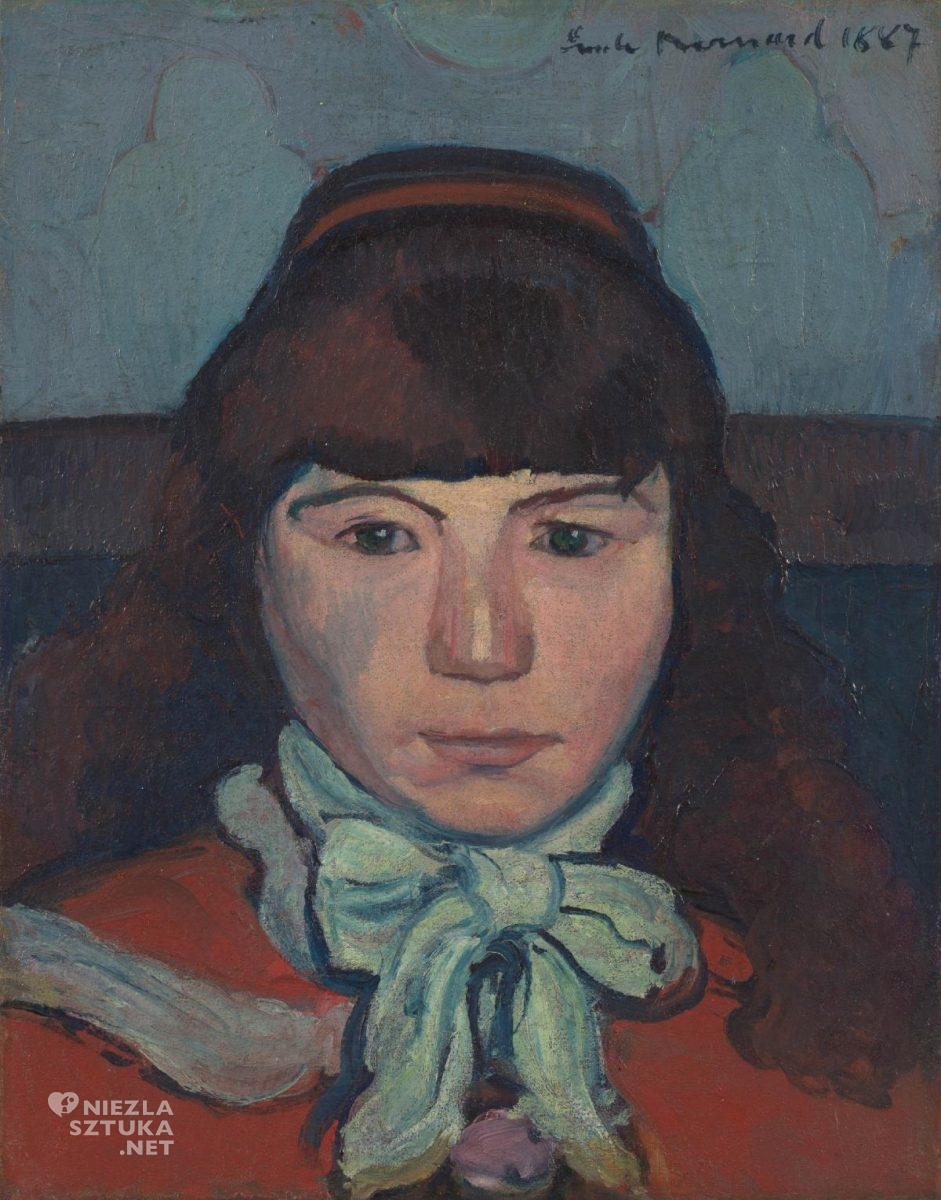 Emile Bernard, portret młodej kobiety, malarstwo, Amsterdam, Van Gogh Museum, Niezła Sztuka