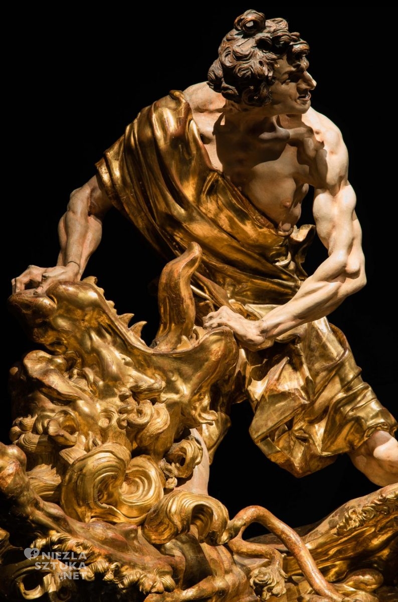 Johann Georg Pinsel, Samson rozdzierający paszczę lwu, rzeźba, niezła sztuka