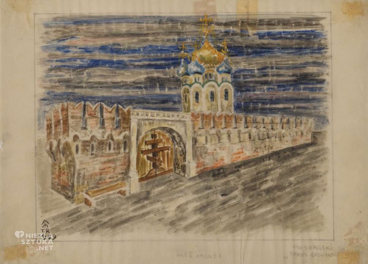 Teresa Roszkowska, Modesta Musorgskiego, scenografia, projekt scenografii, polska artystka, projekt kostiumów, dekoracja teatralna, kobiety w sztuce, kobiety w teatrze, scenografka, niezła sztuka