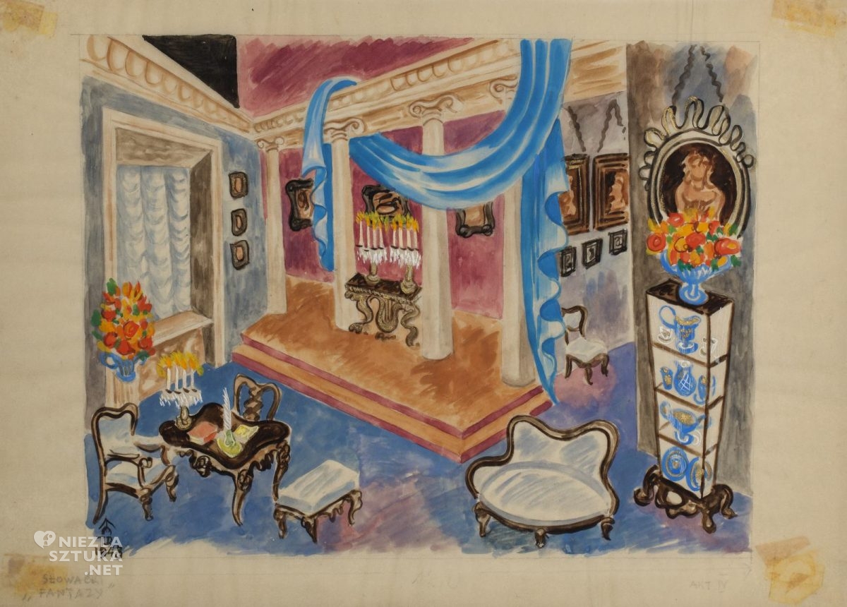 Teresa Roszkowska, Fantazy, scenografia, projekt scenografii, polska artystka, dekoracja teatralna, kobiety w sztuce, kobiety w teatrze, scenografka, niezła sztuka