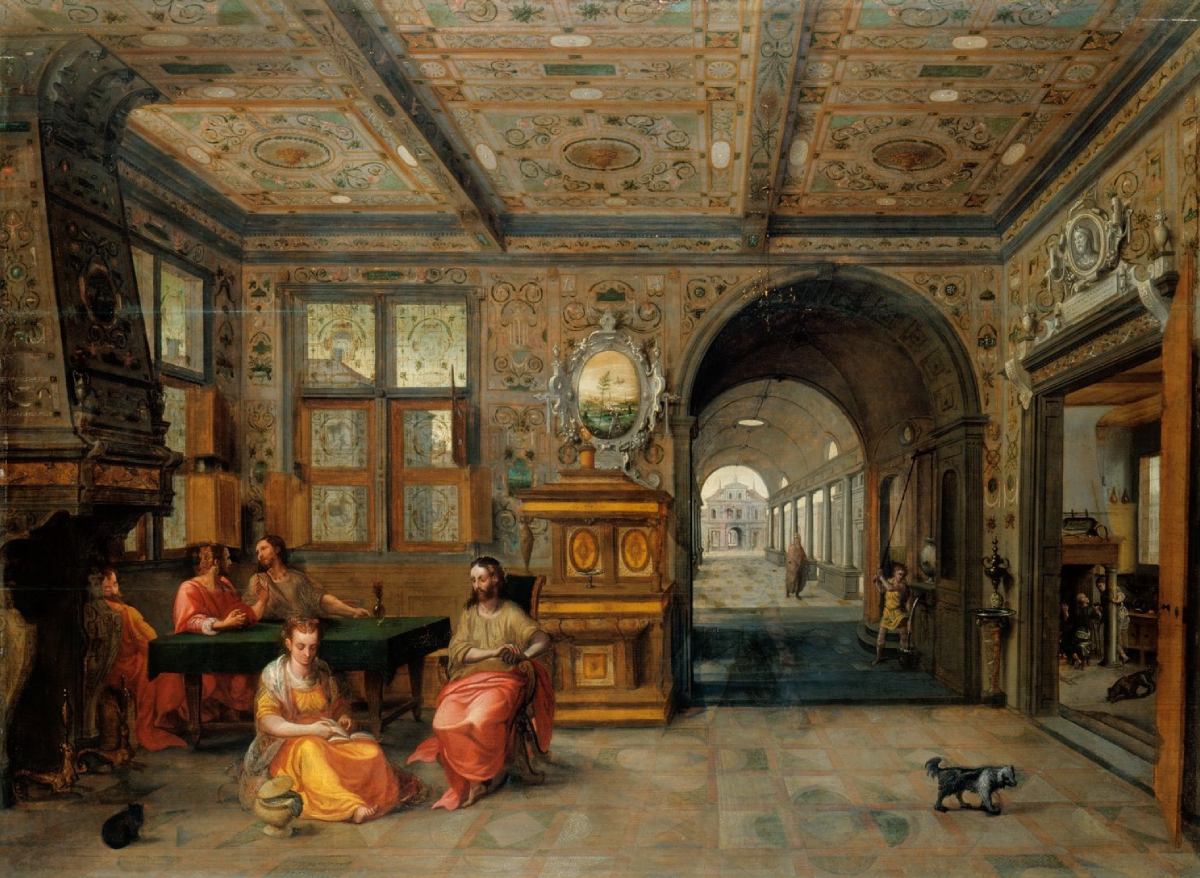Hans Vredeman de Vries, Chrystus w domu Marty i Marii, malarstwo barokowe, Niezła sztuka