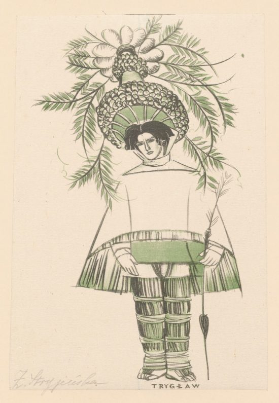 Zofia Stryjeńska, Trygław, bożki słowiańskie, sztuka polska, artystka polska, kobiety w sztuce, litografia, niezła sztuka