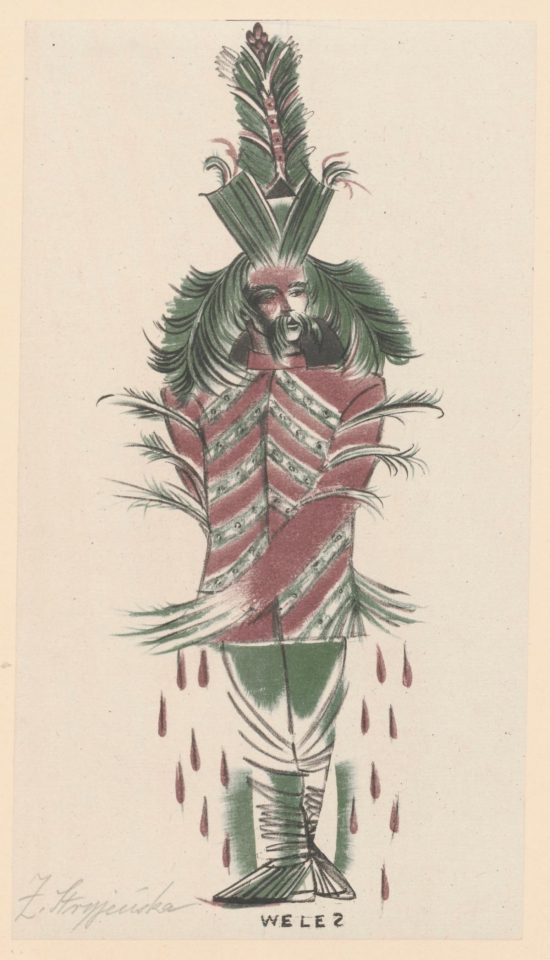 Zofia Stryjeńska, Weles, bożki słowiańskie, sztuka polska, artystka polska, kobiety w sztuce, litografia, niezła sztuka