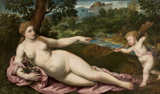 Paris Bordone, Wenus i Amor, sztuka włoska, renesans, Niezła Sztuka
