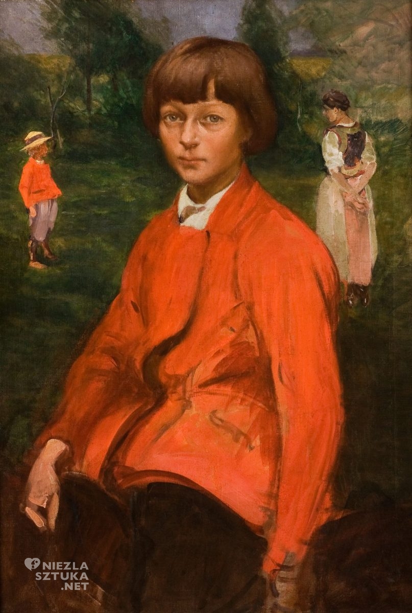 Włodzimierz Tetmajer, Portret dzieci artysty Jana Kazimierza, Tadeusza i Marii, sztuka polska, malarstwo polskie, Niezła sztuka