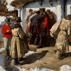 Włodzimierz Tetmajer, Muzykanci w Bronowicach - przed karczmą, sztuka polska, malarstwo polskie, Niezła sztuka