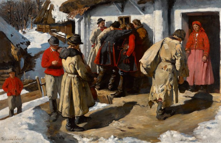 Włodzimierz Tetmajer, Muzykanci w Bronowicach - przed karczmą, sztuka polska, malarstwo polskie, Niezła sztuka