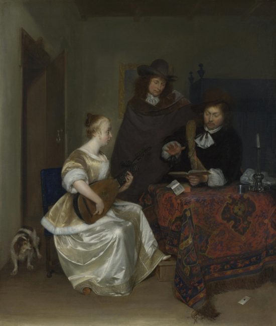 Gerard ter Borch, Kobieta grająca na lutni, muzyka w sztuce, Niezła Sztuka