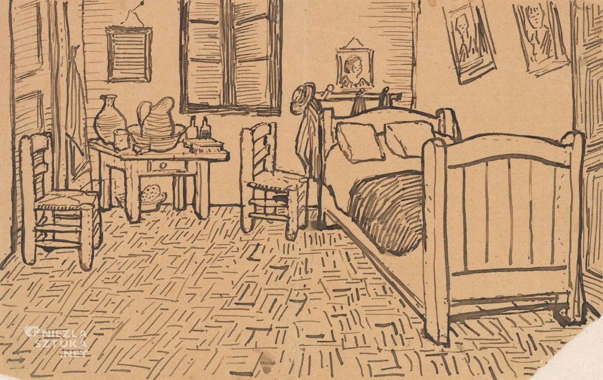 Vincent van Gogh, Sypialnia w Arles, szkic, list, Niezła Sztuka