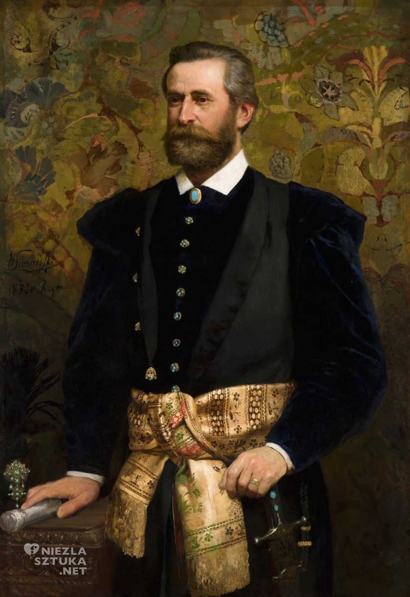 Henryk Siemiradzki, Portret Ludwika Wodzickiego, marszałek sejmu galicyjskiego, portret, sztuka polska, malarstwo polskie, niezła sztuka