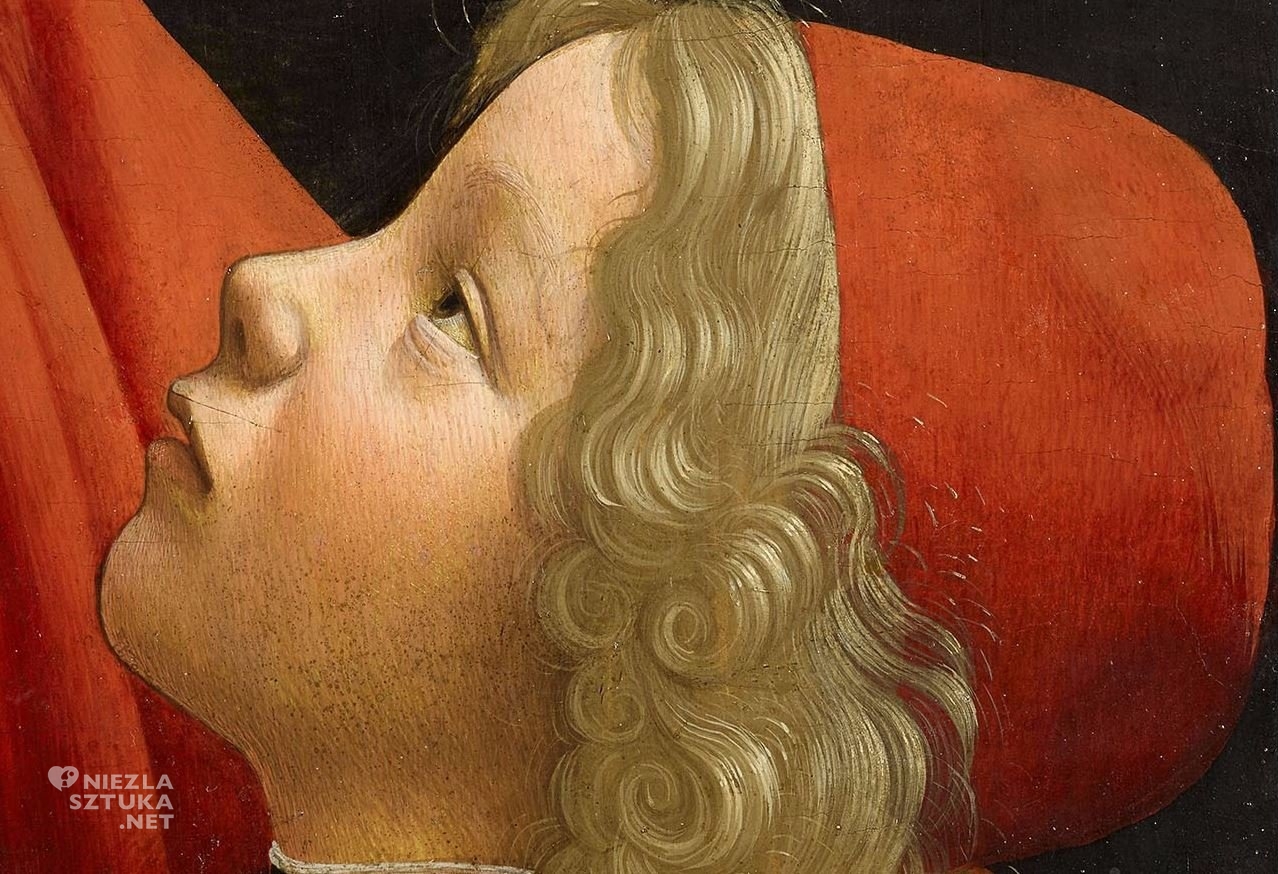 Domenico Ghirlandaio, Portret starca z wnuczkiem, renesans, detal, Niezła Sztuka