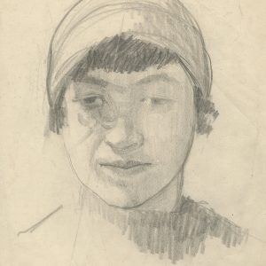 Hanna Rudzka-Cybis, Portret kobiety w czapce, rysunek, kobiety w sztuce, Niezła Sztuka