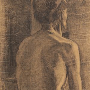 Hanna Rudzka-Cybis, Półakt męski - studium, kobiety w sztuce, rysunek, Niezła Sztuka