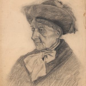 Hanna Rudzka-Cybis, Portret staruszki w kapeluszu, kobiety w sztuce, rysunek, Niezła Sztuka