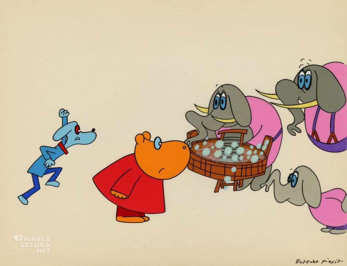 Bohdan Butenko, Gucio i Cezar, Studio Miniatur Filmowych, animacja, folia animacyjna ilustracja, sztuka polska, Niezła Sztuka