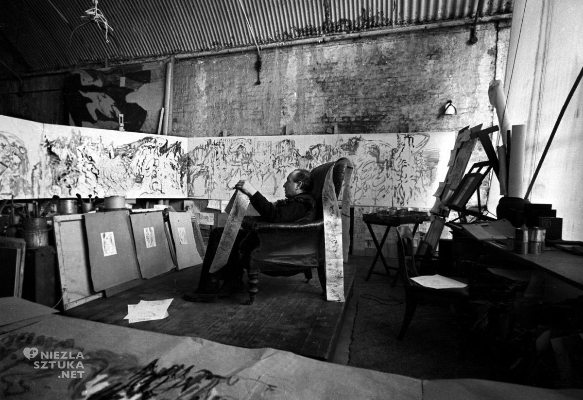 Feliks Topolski, Marcus Harrison, fotografia, archiwum, polski artysta, sztuka polska, malarstwo polskie, rysownik, Niezła Sztuka